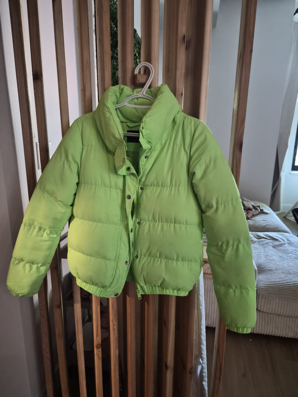 Brave Soul Neon Green Puffer Jacket